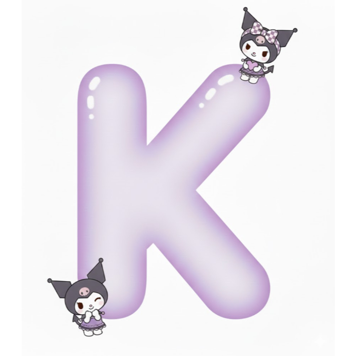 Móc Khoá Chữ  Kuromi Tím Mộng Mơ