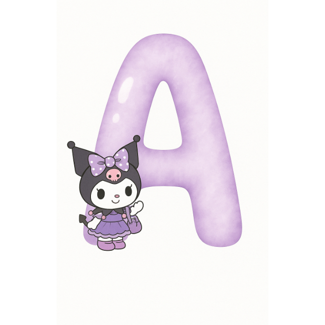 Móc Khoá Chữ  Kuromi Tím Mộng Mơ