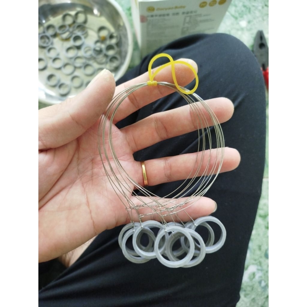 combo 20 bộ dây cáp inox + khoen nhựa phụ kiện làm bẫy chuột thòng lọng dây cáp kiểu thái lan