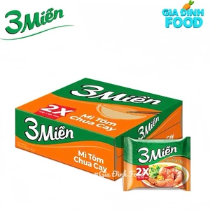 Sale date 02/08 - [Thùng x30 Gói] Mì 3 Miền Tôm chua cay 65g