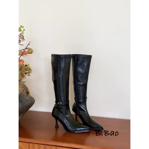 👠👠👠 Bốt da mềm mũi vát