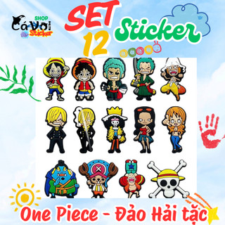 Set 12 Sticker/ Charm gắn dép One Piece - Đảo Hải tặc