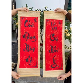 Cặp Mành Câu Đối Trang Trí Tết chữ thư pháp trang trí decor Tết nhà cửa Hot Trend 2026