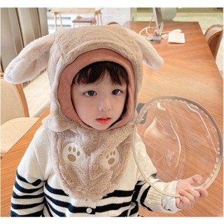 Mũ Len Lông Cừu Trùm Đầu Kèm Kính Chắn Gió Chống Bụi Bảo Vệ Bé, Nón Len Mềm Mịn Cho Bé. shop Đăng Khoa