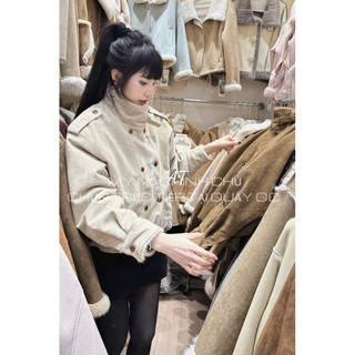Áo Khoác Da Lộn Lót Lông Chuẩn MY NƠ [Sẵn Ship]