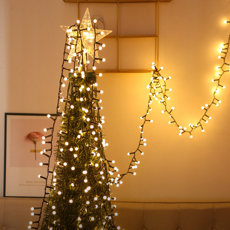 Dây đèn LED bi đục nhỏ dài 15m - 120 bóng chớp nháy đủ kiểu trang trí Noel Tết CÓ PHÍCH CẮM NỐI TIẾP