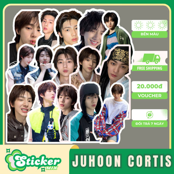 Bộ 50 sticker JUHOON CORTIS trang trí ốp lưng điện thoại, vali, hộp bút ...