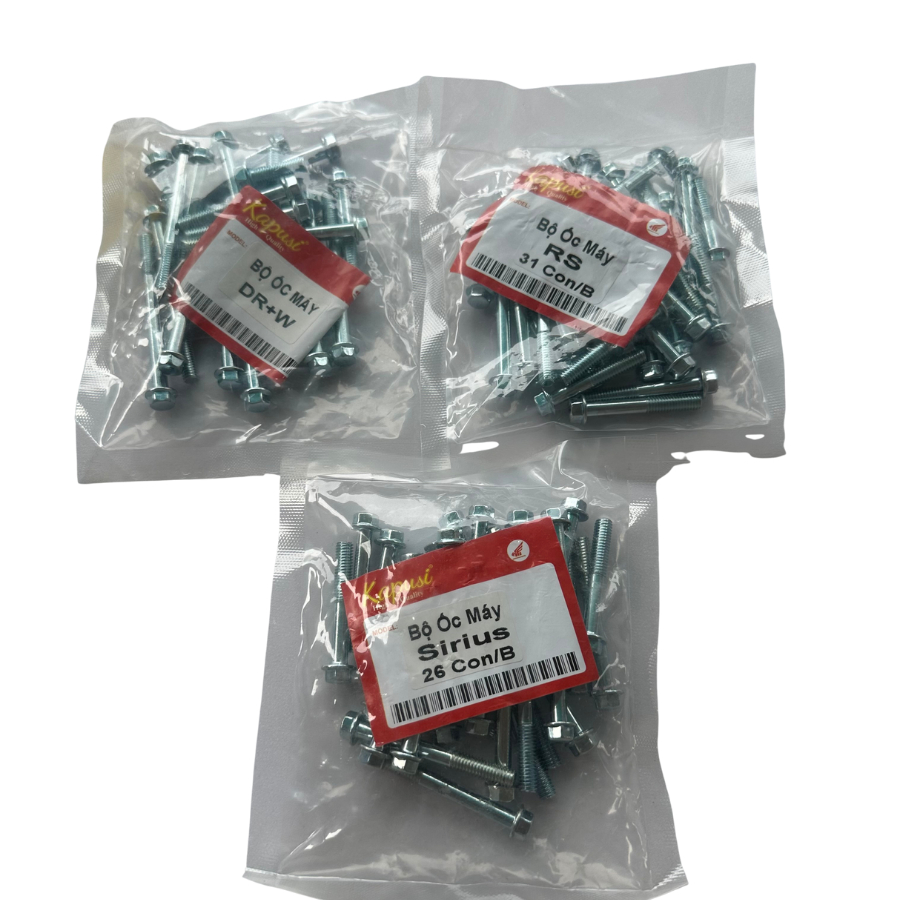 Bộ Ốc Lốc Máy SẮT Xe Dream – Wave – Sirius – Wave RS | Ren Chuẩn Zin – Bền Chắc – Lắp Đặt Dễ Dàng