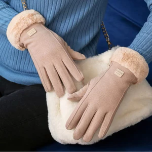 Gang tay da lót nỉ cho nam, nữ - Găng tay đi xe máy giữ ấm chống gió