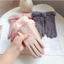 Gang tay da lót nỉ cho nam, nữ - Găng tay đi xe máy giữ ấm chống gió
