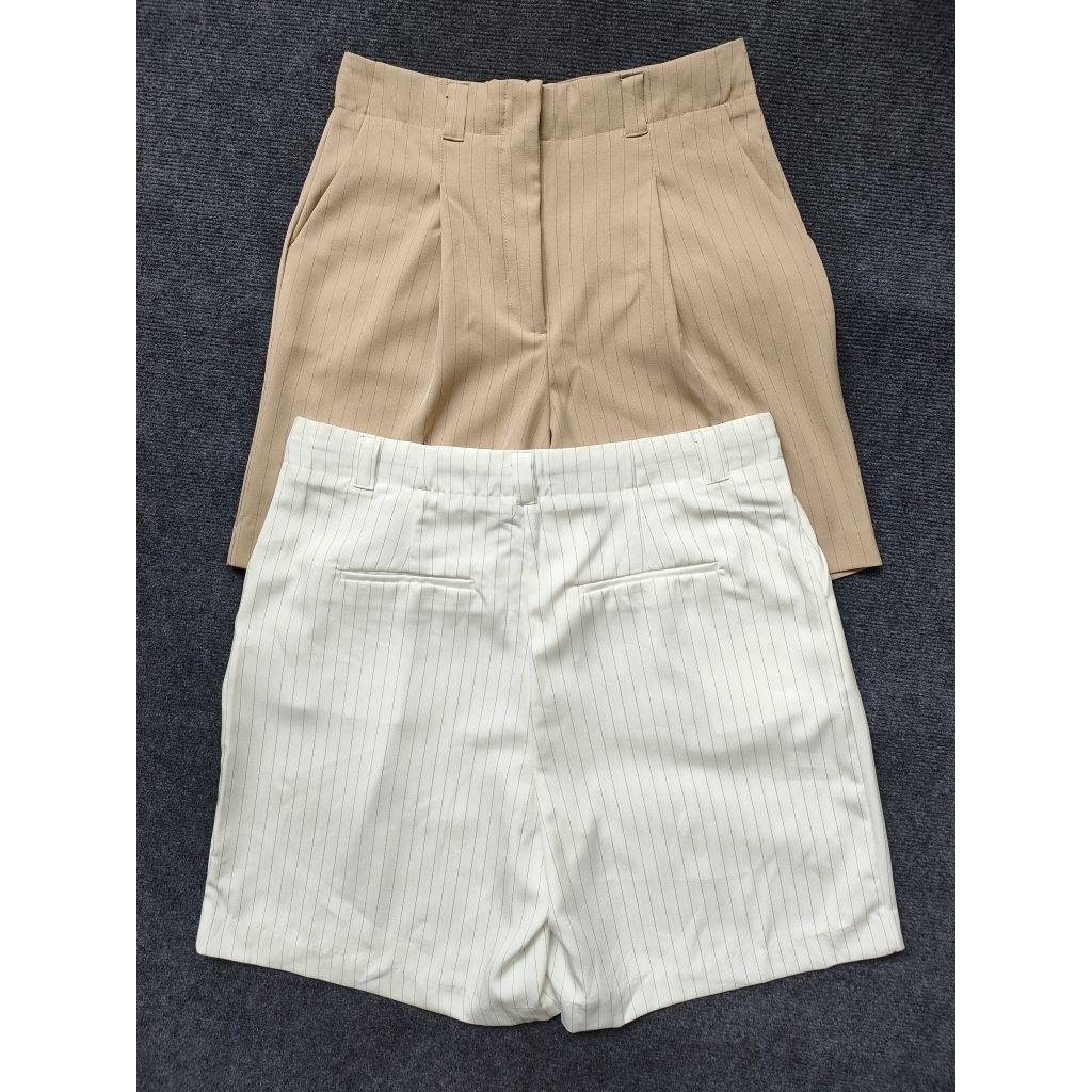(BomoHouse) Quần short lửng kaki suông nữ lưng cao bigsize - dư xịn VNXK.