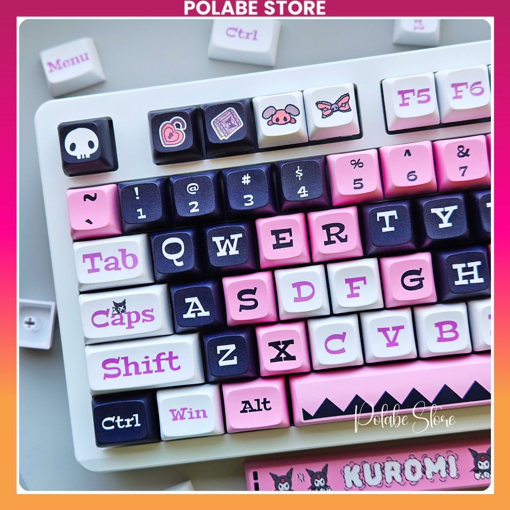 Keycap Kuromi XDA Profile Keycap Hồng Trắng Đen Bàn Phím Cơ Polabe ...