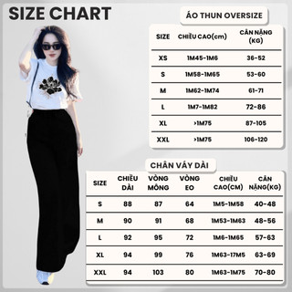 Set Bộ Áo Thun Nữ CHEPOL Form Rộng, Cổ Tròn, Phối Chân Váy, In Hoa, Chất Cotton (Áo Phông Trắng+Chân Váy Xuông)-CP_x5714