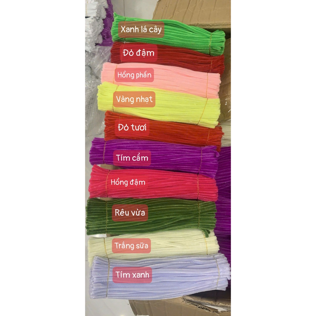 [HỎA TỐC HCM] KẼM NHUNG HANDMADE LOẠI 1 DÀY 7-8MM NHIỀU MÀU LÀM HOA, TRANG TRÍ TẾT, NOEL , LỄ 14/2, 8/3,20/10,10/11....