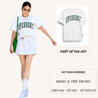 Bộ Áo Phông Nữ Chepol Cao Cấp, Form Rộng, In Chữ, Cổ Tròn, Phối Chân Váy, Chất Cotton (Áo Thun Trắng + CV Trắng)CP_x9833