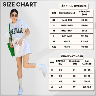 Bộ Áo Phông Nữ Chepol Cao Cấp, Form Rộng, In Chữ, Cổ Tròn, Phối Chân Váy, Chất Cotton (Áo Thun Trắng + CV Trắng)CP_x9833