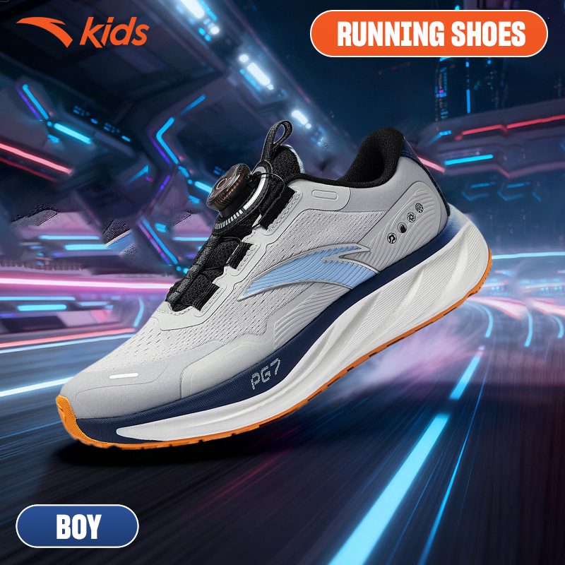 ANTA Kids PG7 Lingfeng Giày Chạy Thể Thao Bé trai 3125D5526 Size 33-39 Khóa Habu, Đệm Êm, Bám Sàn, Thoải Mái Vận Động