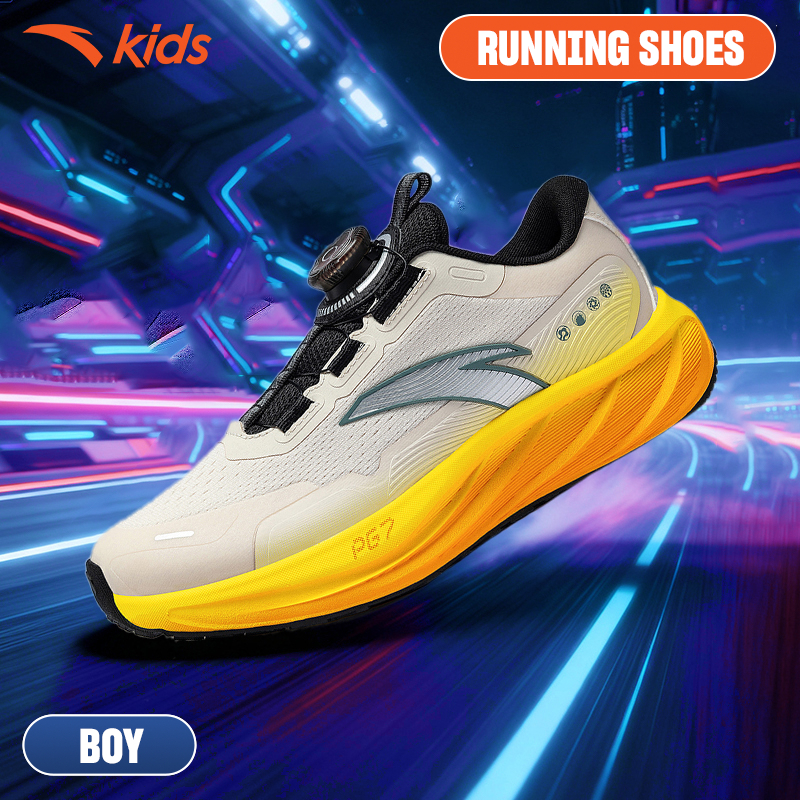 ANTA Kids PG7 Lingfeng Giày Chạy Thể Thao Bé trai 3125D5526 Size 33-39 Khóa Habu, Đệm Êm, Bám Sàn, Thoải Mái Vận Động