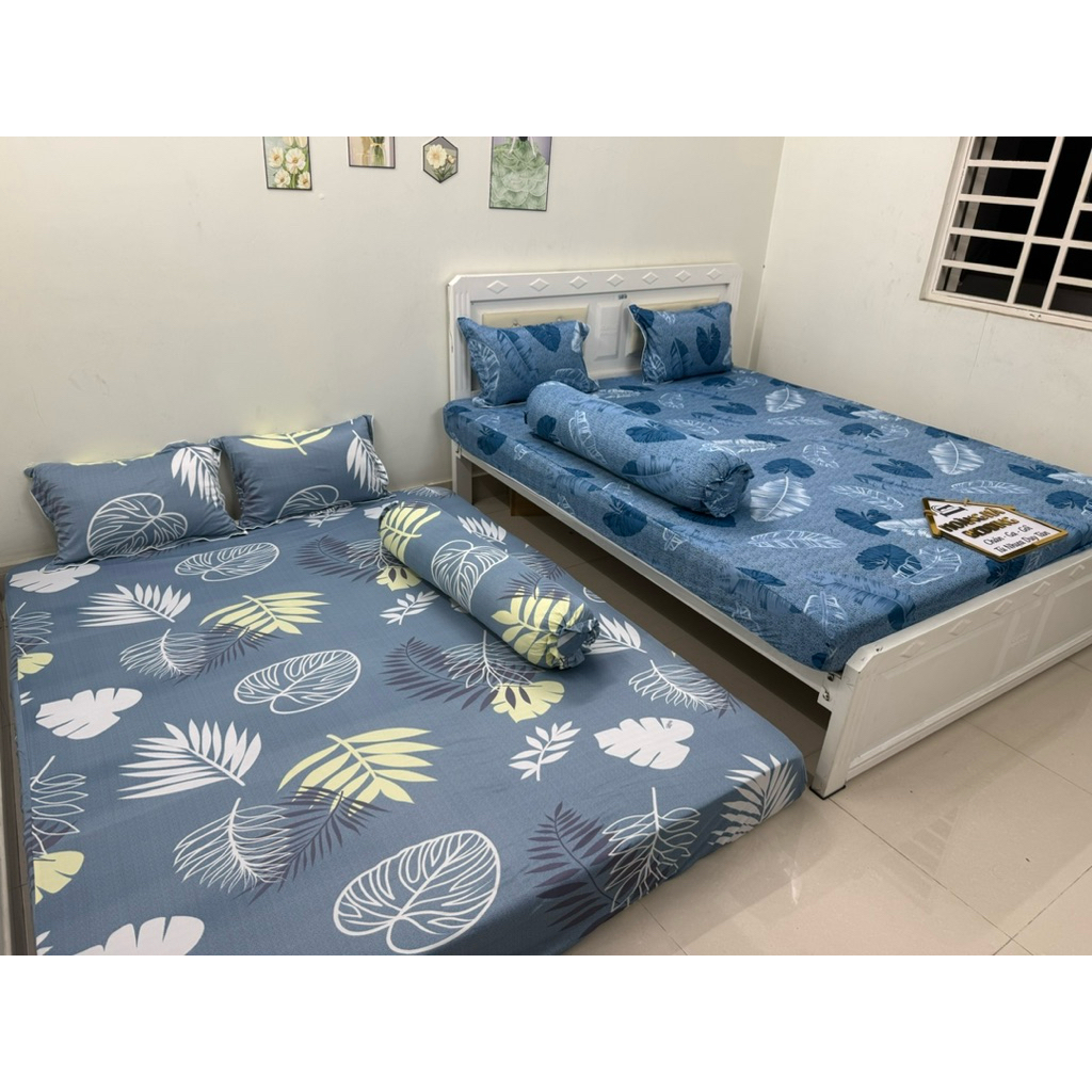 ga thun lạnh 4 món (vỏ ôm có dây kéo bít đầu), ga nệm dây thun 1 mặt