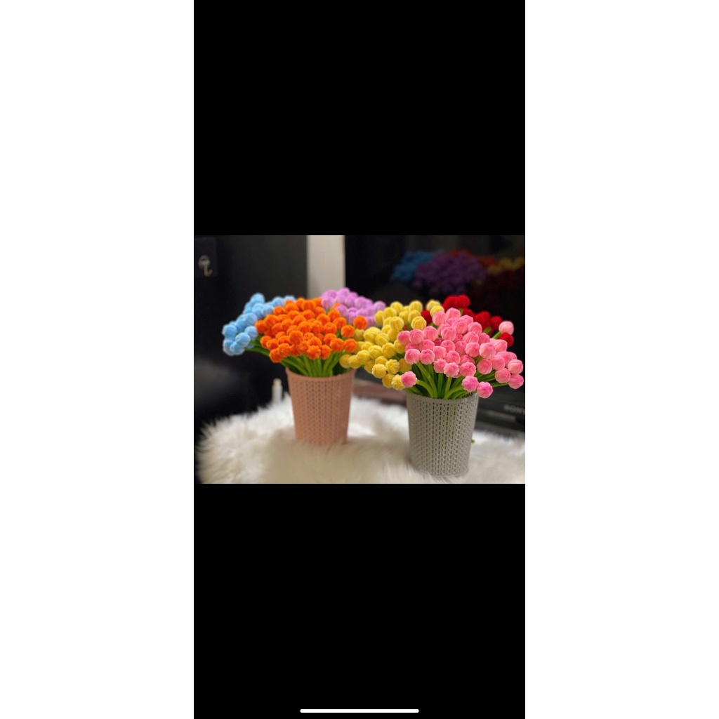 THÀNH PHẨM ĐẦU BÔNG TULIP MINI KẼM NHUNG HANDMADE NHIỀU MÀU TRANG TRÍ HÀNG QUÁN, LỚP HỌC, PHÒNG KHÁCH,... ANGIHOME