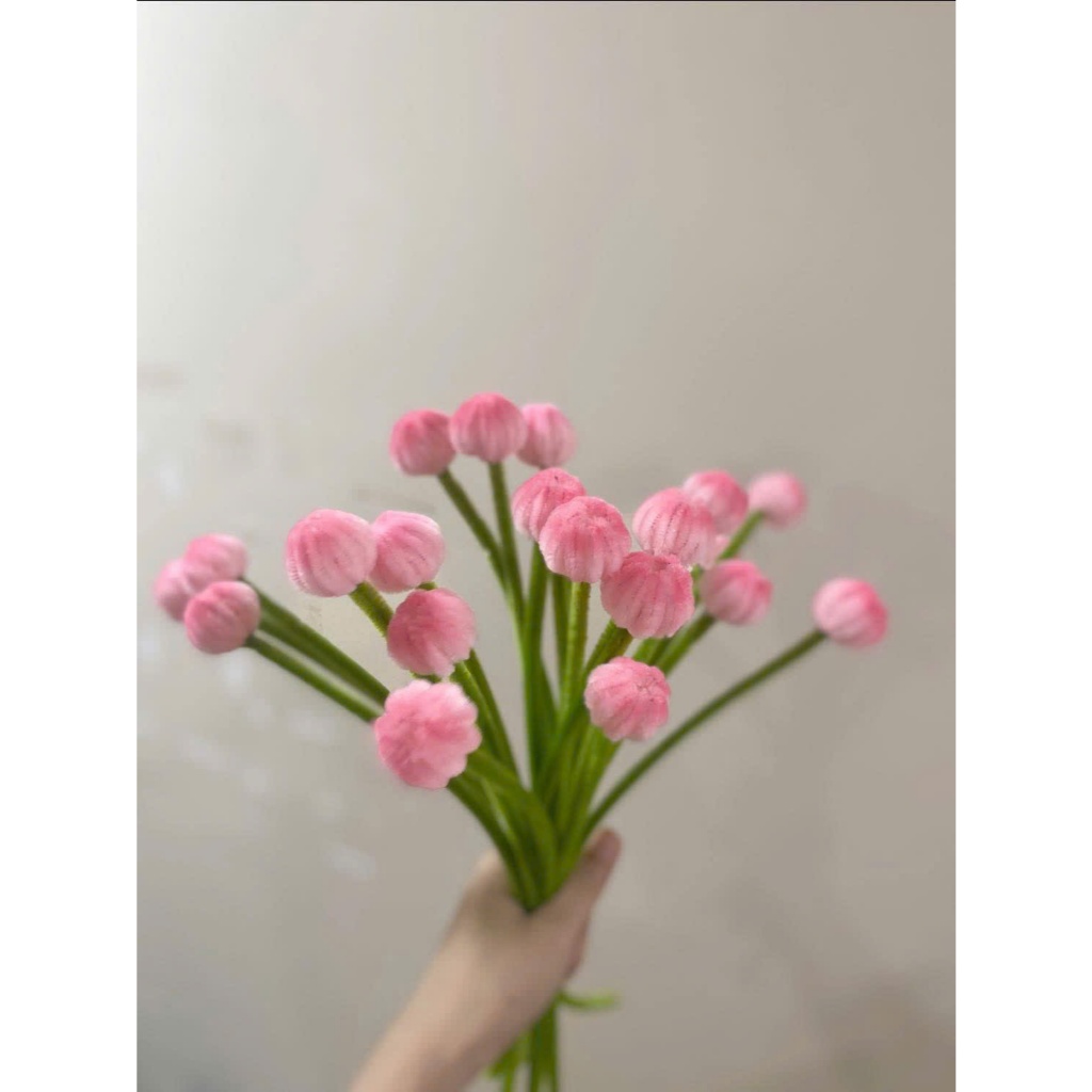 THÀNH PHẨM ĐẦU BÔNG TULIP MINI KẼM NHUNG HANDMADE NHIỀU MÀU TRANG TRÍ HÀNG QUÁN, LỚP HỌC, PHÒNG KHÁCH,... ANGIHOME
