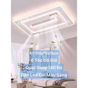 Quạt Đèn Ốp Trần,Quạt Trần Điều Hoà Không Cánh KT 110x70x15cm.Đèn Led Đổi 3 Màu Sáng,Quạt Quay 180 Độ.Bảo hàng 5 năm