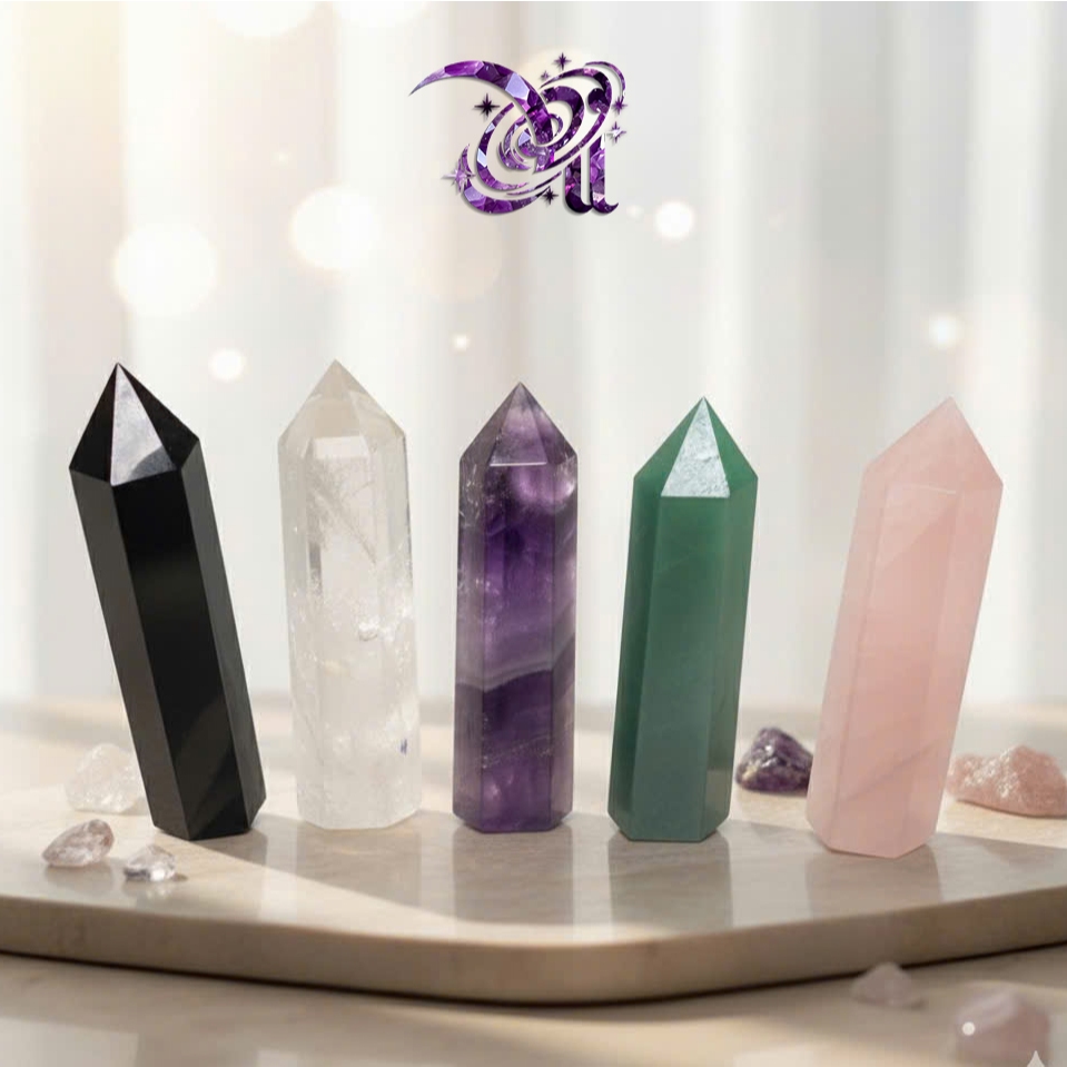Trụ Thạch Anh Hồng tự nhiên ( Đá Rose Quartz) - Chữa lành, cân bằng cảm xúc, Đá thanh tẩy bài Tarot