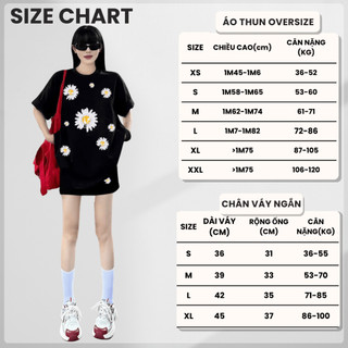Set Áo Phông Nữ CHEPOL In Hoa Trắng, Cổ Tròn, Phối Chân Váy Ngắn, Chất Cotton Cao Cấp (Áo Thun Đen+Chân Váy Đen)CP_x7602