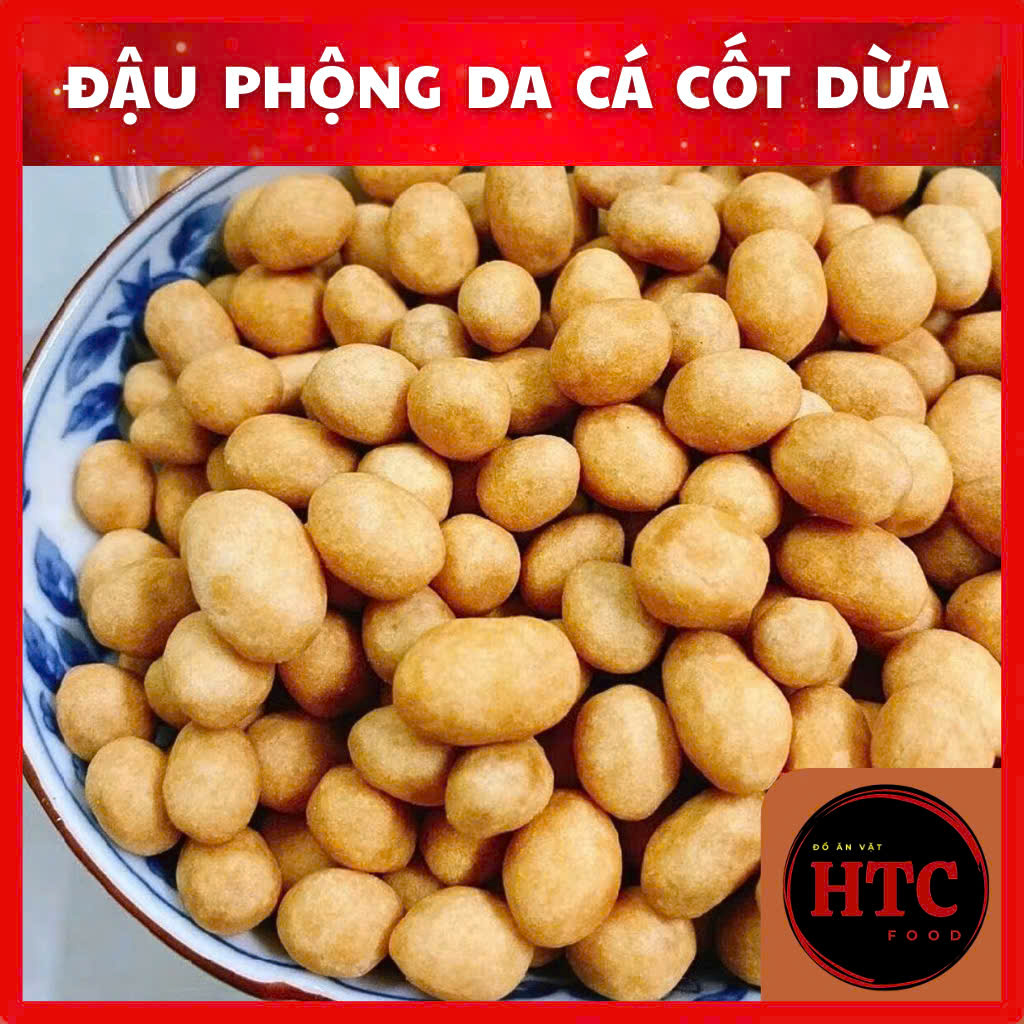 Đậu phộng da cá rang giòn ráo dầu loại ngon, snack đậu phụng đồ ăn vặt ngon, gói 500g/1kg, HTC Food