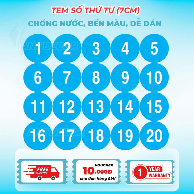 Decal Dán (7cm) Số Từ 1 đến 100 – Giải Pháp Đánh Số Nhanh Chóng và Hiệu Quả