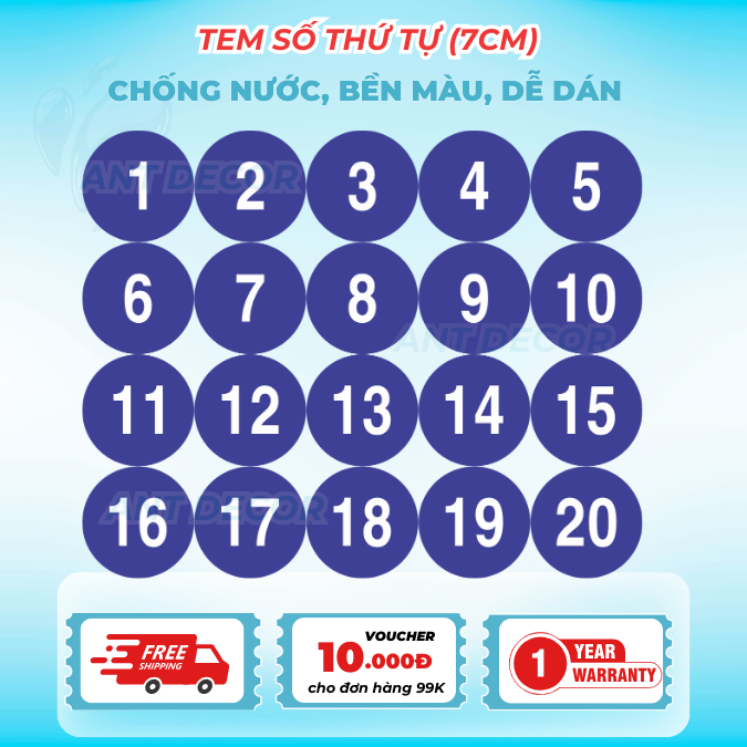 Decal Dán (7cm) Số Từ 1 đến 100 – Giải Pháp Đánh Số Nhanh Chóng và Hiệu Quả
