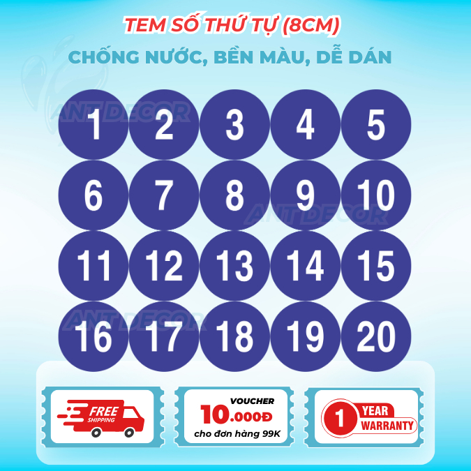 Decal Dán (8cm) Số Từ 1 đến 100 – Giải Pháp Đánh Số Nhanh Chóng và Hiệu Quả