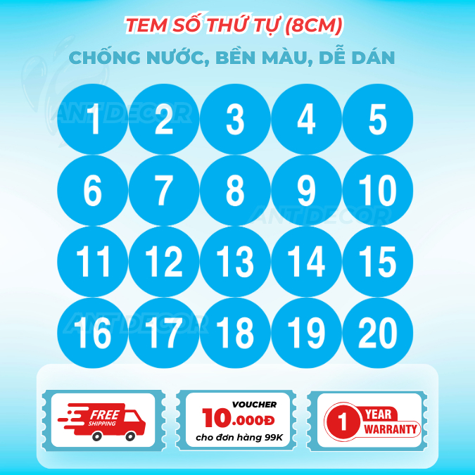 Decal Dán (8cm) Số Từ 1 đến 100 – Giải Pháp Đánh Số Nhanh Chóng và Hiệu Quả