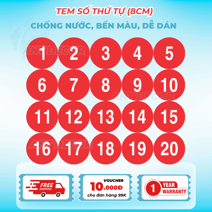 Decal Dán (8cm) Số Từ 1 đến 100 – Giải Pháp Đánh Số Nhanh Chóng và Hiệu Quả