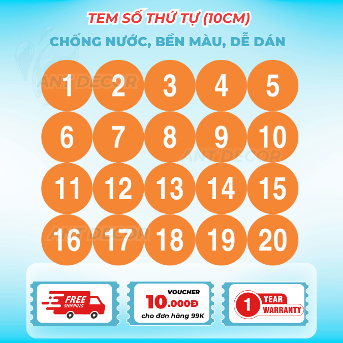 Decal Dán (10cm) Số Từ 1 đến 10 – Giải Pháp Đánh Số Nhanh Chóng và Hiệu Quả