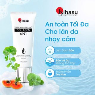 Sữa Rửa Mặt Collagen Kihasu 100ml Dưỡng Ẩm, Làm Sạch Dịu Nhẹ, Dạng Gel Cho Da Nhạy Cảm