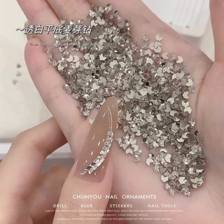 Túi đá mix hình v màu trắng trang trí nail