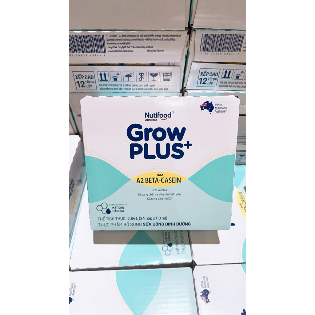 {Chính hãng} Sữa bột pha sẵn Grow Plus Đạm A2 Beta_Casein giúp trẻ tiêu hoá tốt, ít gây đầy hơi thùng 110ml 24 hộp