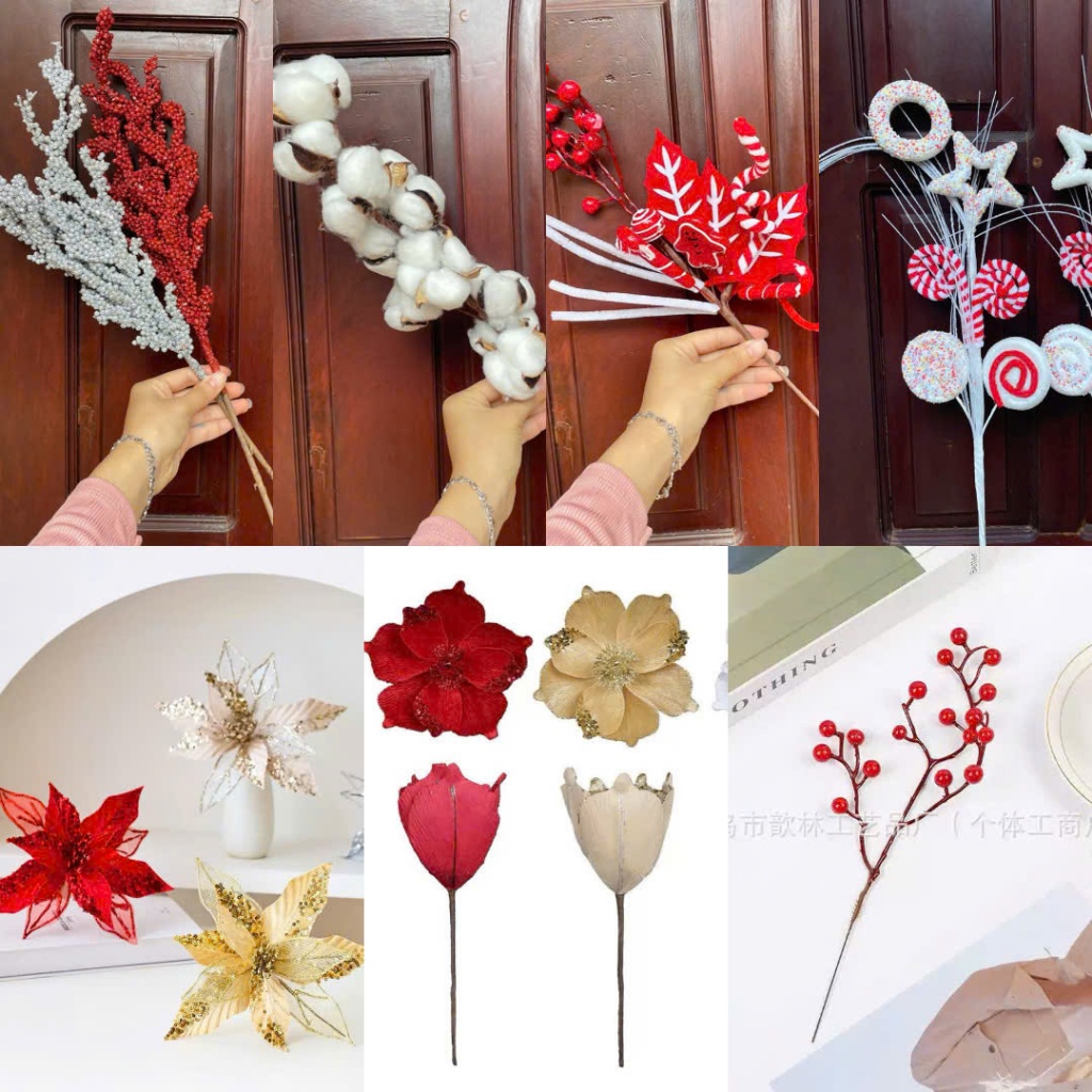 Nhiều mẫu  Chùm cành Kẹo gậy xoắn trang trí Giáng sinh treo lên cây thông Noel