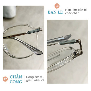 Gọng kính cận nữ nam thời trang mắt kính giả cận không độ râm mát chống ánh sáng xanh phong cách Ulzzang 052