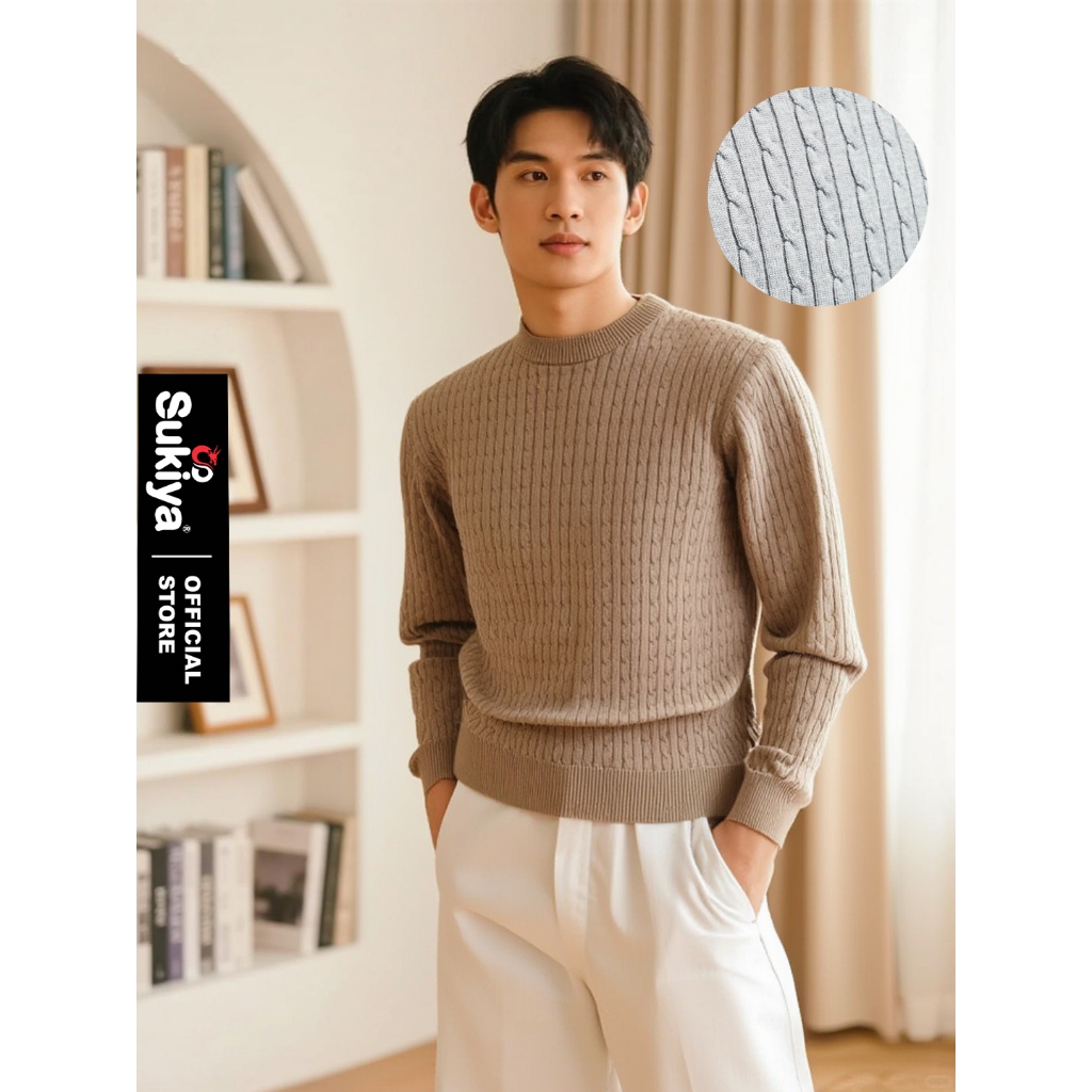 Áo len nam SUKIYA Premium Họa Tiết Lắn Thừng Chất Len Cao cấp Mềm mại AL121 | BigBuy360 - bigbuy360.vn