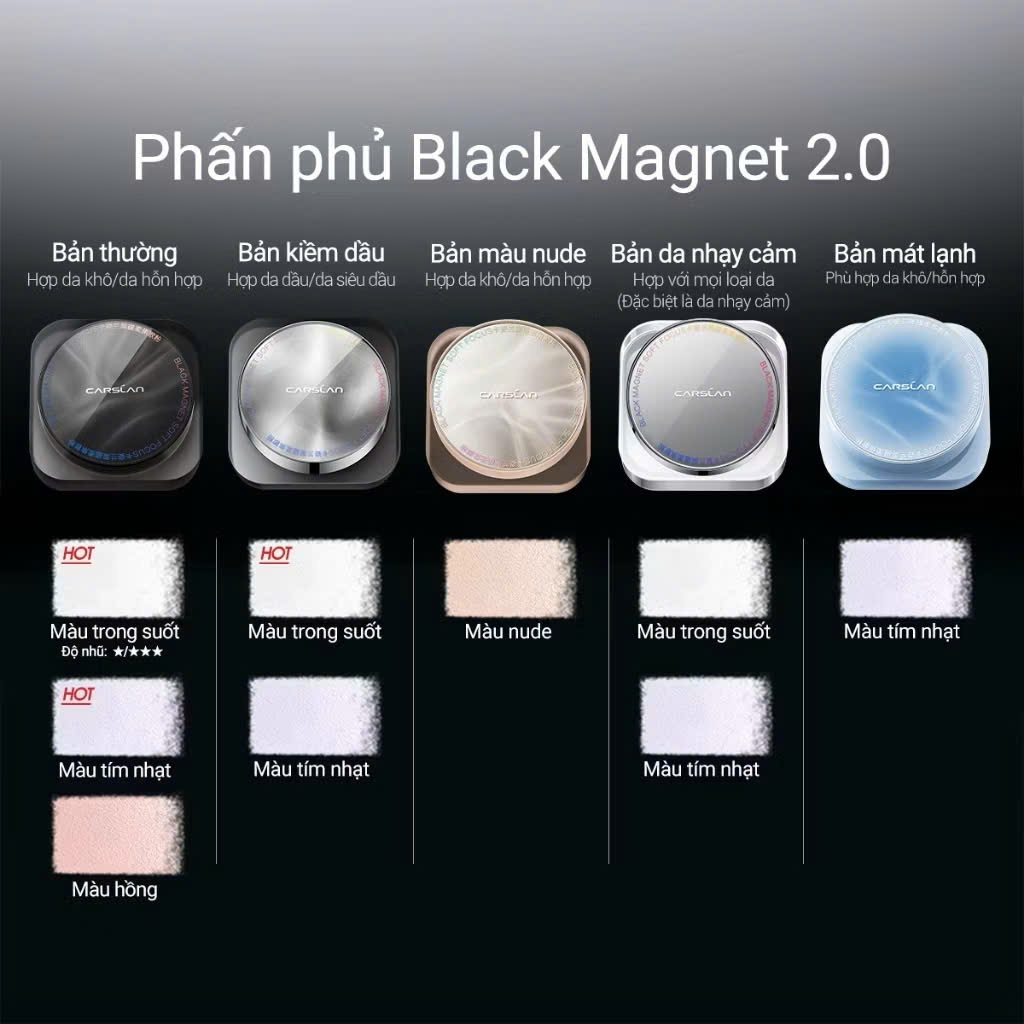 Phấn phủ bột CARSLAN 2.0 Bột Xanh Mát Lạnh Kiềm Dầu Lâu Trôi | NHÍM STORE