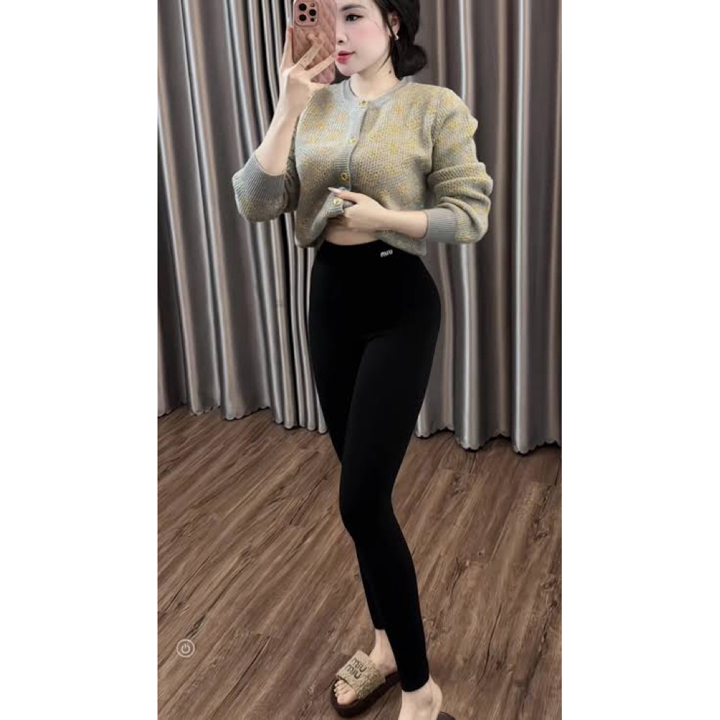 Quần legging lots nỉ nữ cạp chun 5cm co giãn 4 chiều