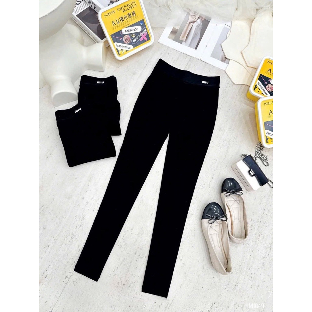 Quần legging lots nỉ nữ cạp chun 5cm co giãn 4 chiều