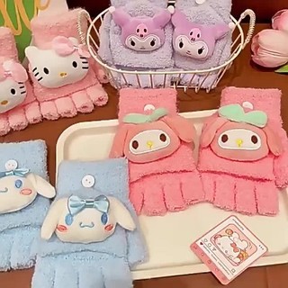 Găng Tay Len Trẻ Em 3 Đến 10 Tuổi Hoạt Hình Melody Sanrio Kuromi Cinamoroll Dễ Thương. Đăng Khoa shop