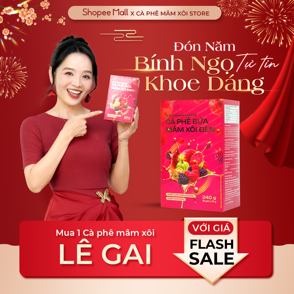 Cafe Bứa Mâm Xôi Đen BLACKBURN COFFEE Mẫu Mới 2026 - Hộp 15 Gói 16G