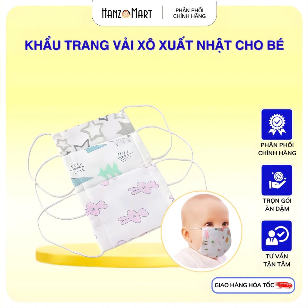 Khẩu trang cho bé vải xuất Nhật bé sơ sinh - 2 tuổi