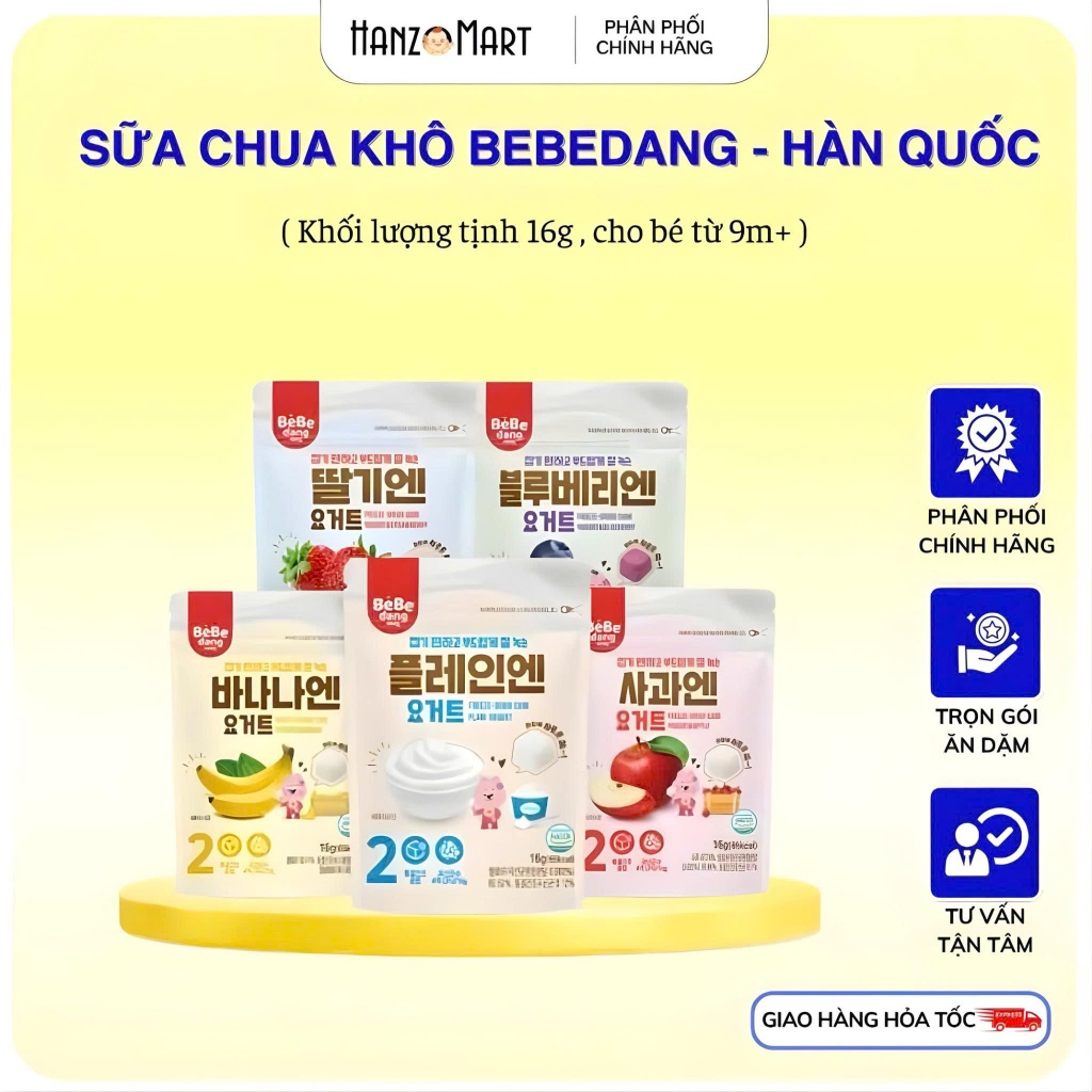 Sữa chua khô cho bé hoa quả phô mai Bebedang / Samto sấy lạnh Hàn Quốc ăn dặm 6m+