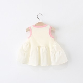 Váy bé gái không tay thời trang bé gái mùa hè Hàn Quốc thun cotton thêu nơ D1241 Bí Ngô Nhỏ