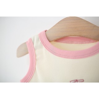 Váy bé gái không tay thời trang bé gái mùa hè Hàn Quốc thun cotton thêu nơ D1241 Bí Ngô Nhỏ